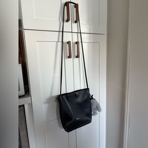 Coach Black Leather Shoulder Bag With Bunny Charm